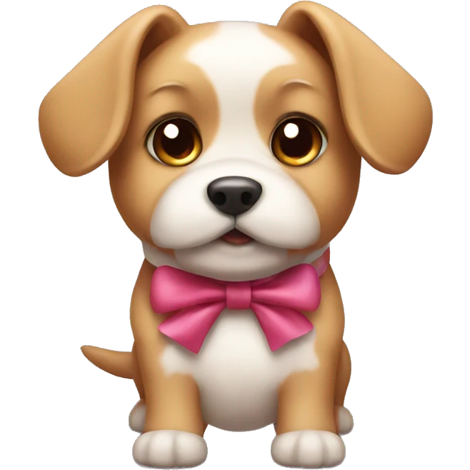 Cute dog with a bow emoji