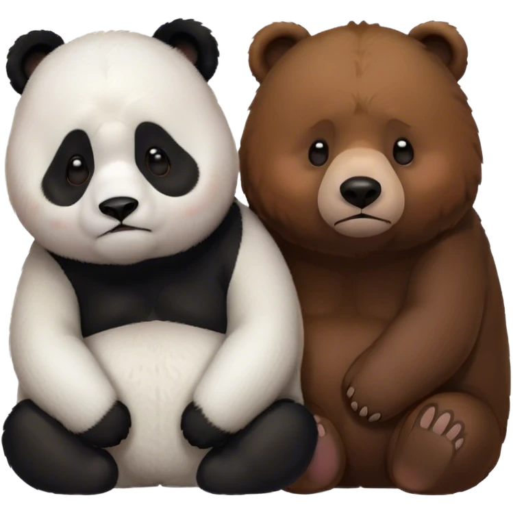 White panda late for 40mins and a poor brown bear is waiting her emoji