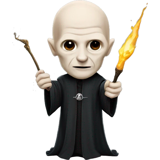 Lord Voldemort with elder wand in his hand emoji
