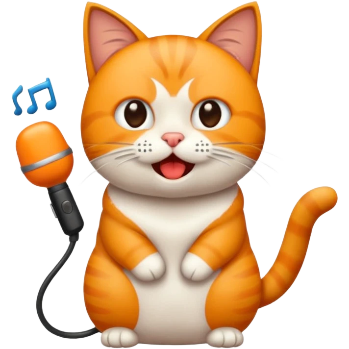 gato gritando con un microfono  emoji