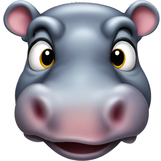 Hippo sticking tongue out  emoji