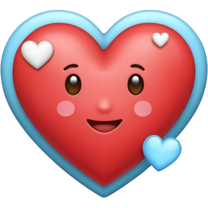 Crea un emoji de corazon que una mitad sea celeste y la otra blanca y en la unión de los colores que este difuminado emoji