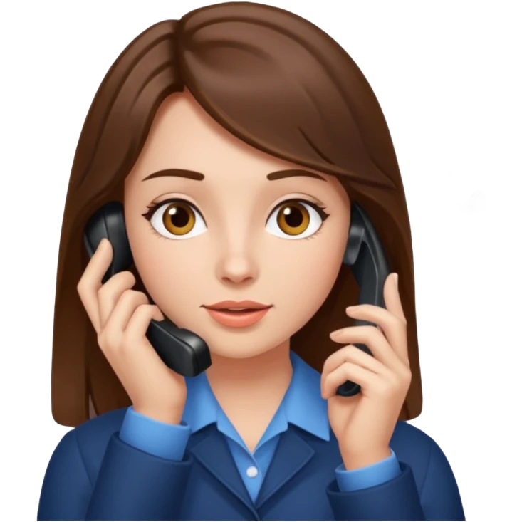 ￼ Brunette Haired Girl on the phone  emoji