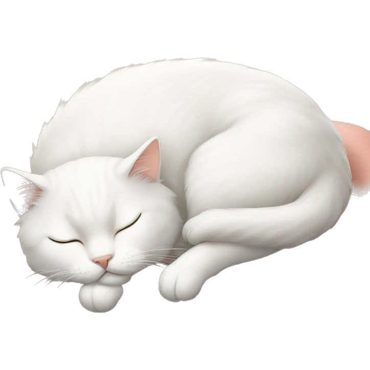White cat sleeping emoji