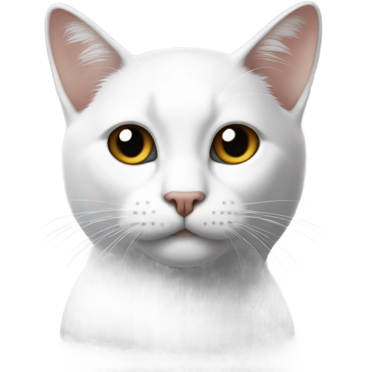 gato blanco con manchas de color negro emoji