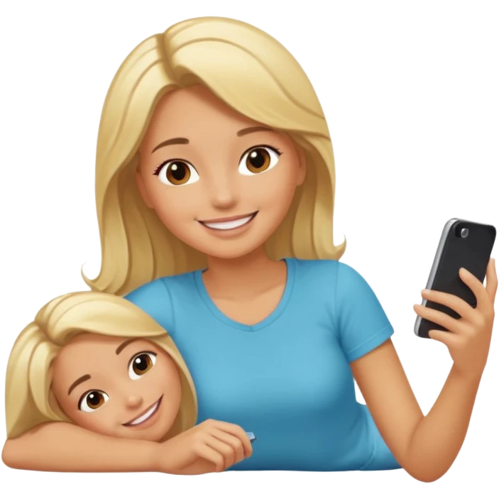 Girl laying down on her phone emoji