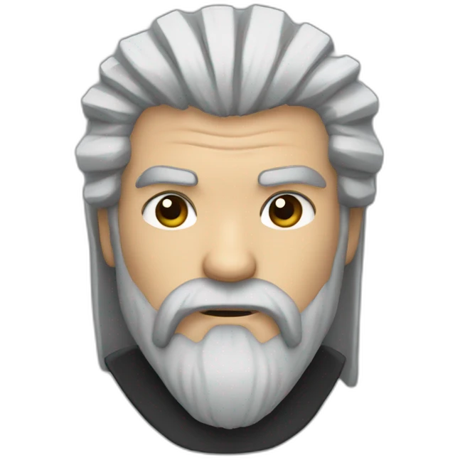 ninja master, grey hair, long beard emoji
