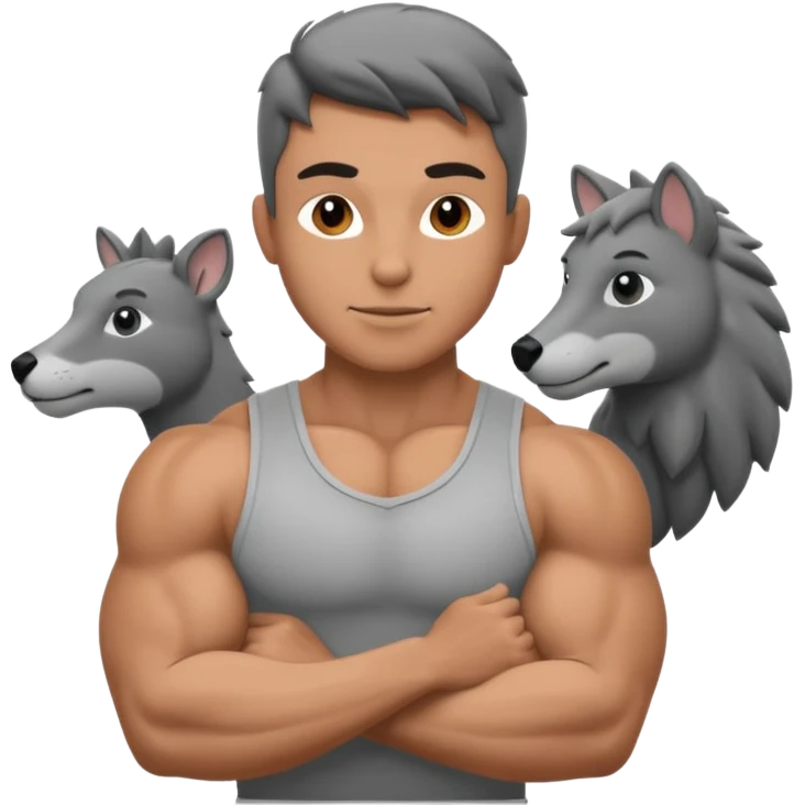 열정적인, 멋있는, 동물을 좋아하는 (흑백 회색조) emoji