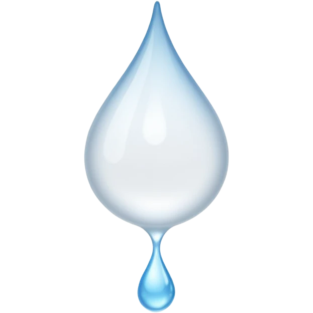 White liquid droplet with tail flying to the left emoji