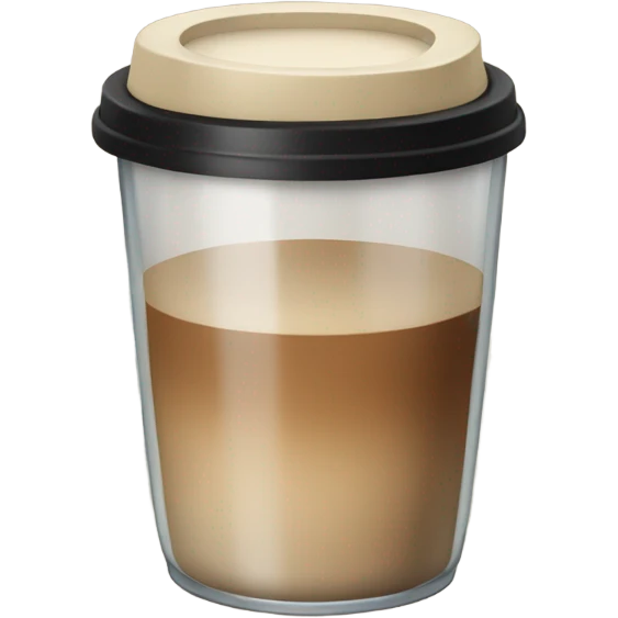 glass of coffee with black beige lid emoji