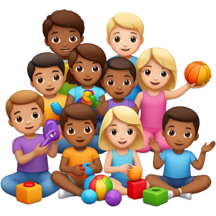 children playing with toys emoji