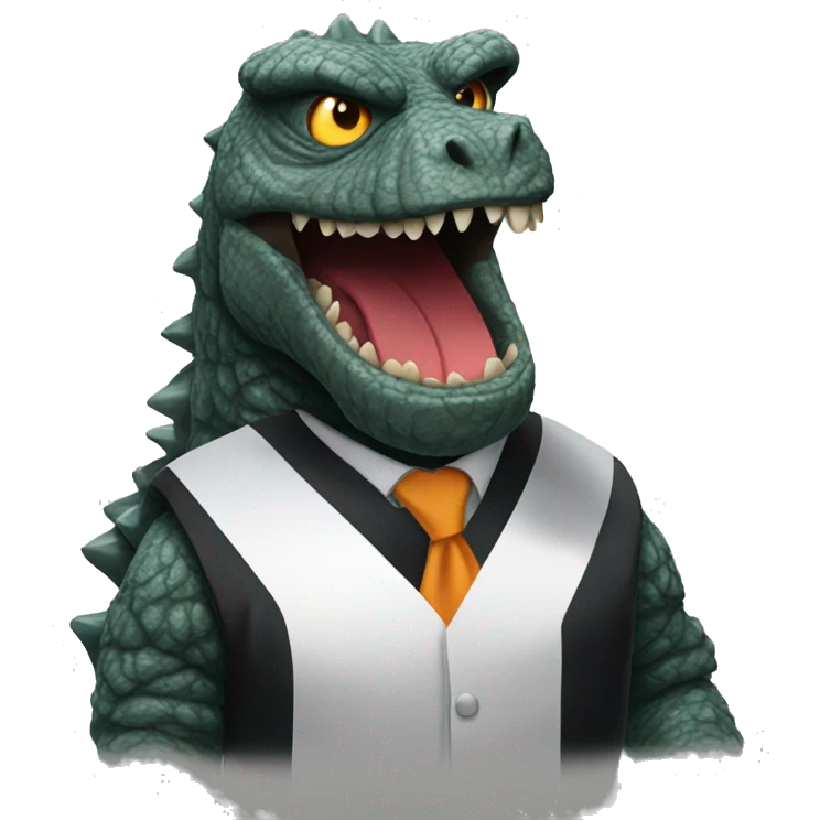 Godzilla dressed as a judge emoji