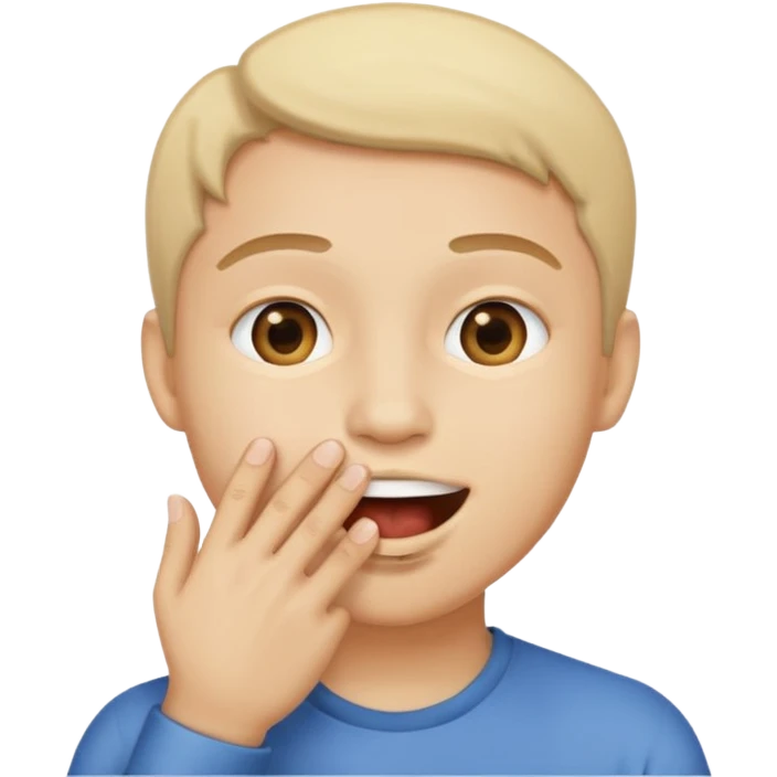 ایموجی که دستش جلوی دهانشه و داره میگه که یه چیزی خیلی خوبه emoji