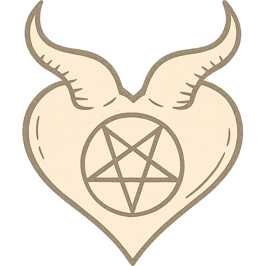 beige heart satanic, remove background emoji