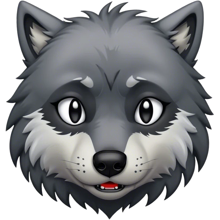 Black sad crying 2000s emo wolf emoji