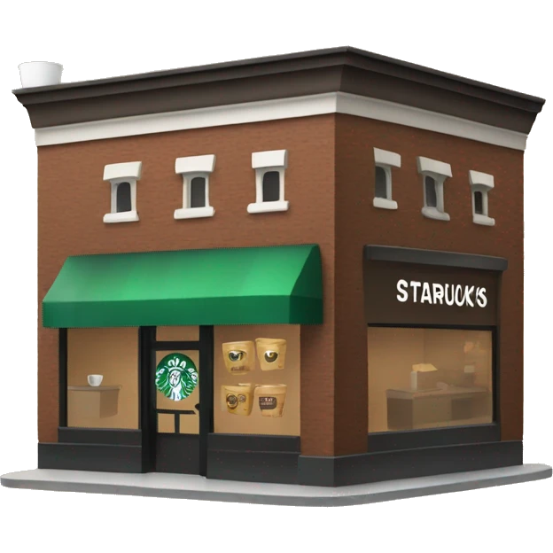 One coffee shop building# with one starbucks logo emoji