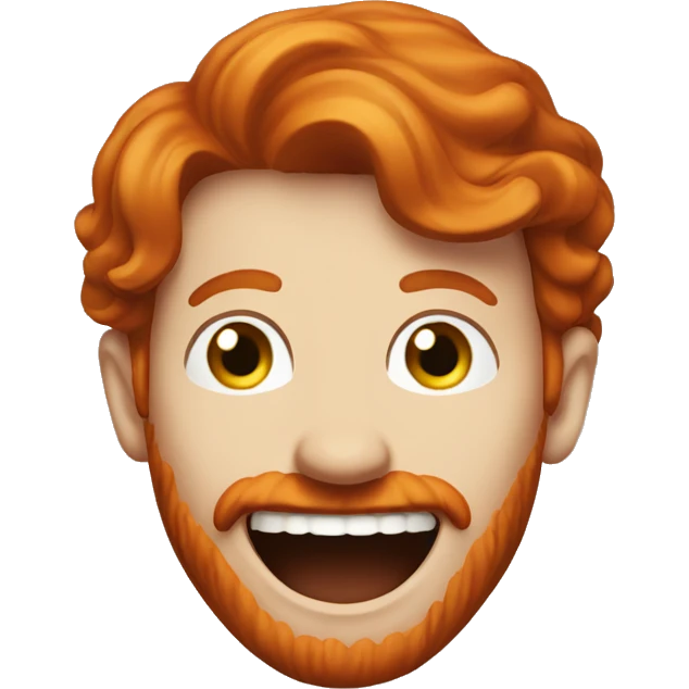 Irish redhead man, maniacally laughing emoji
