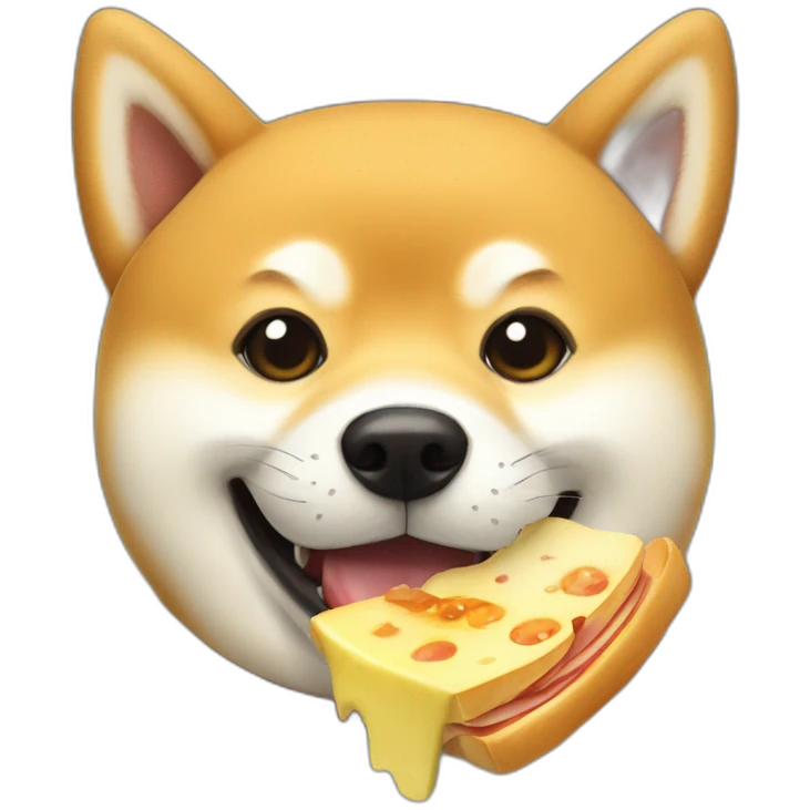 Shiba eating raclette emoji