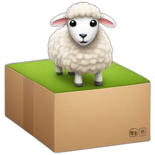 sheep on the box emoji