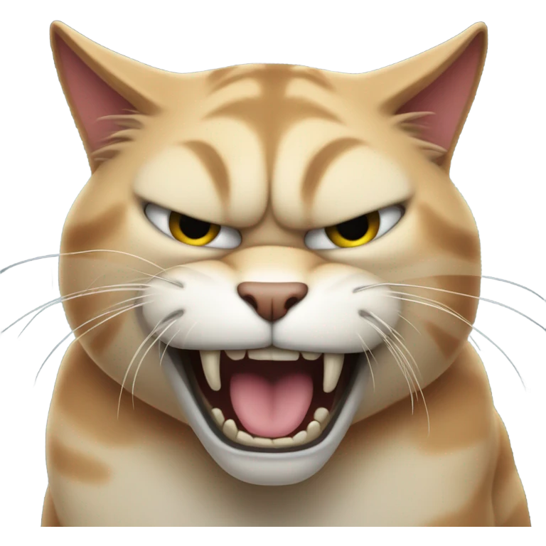 mean cat snarling emoji