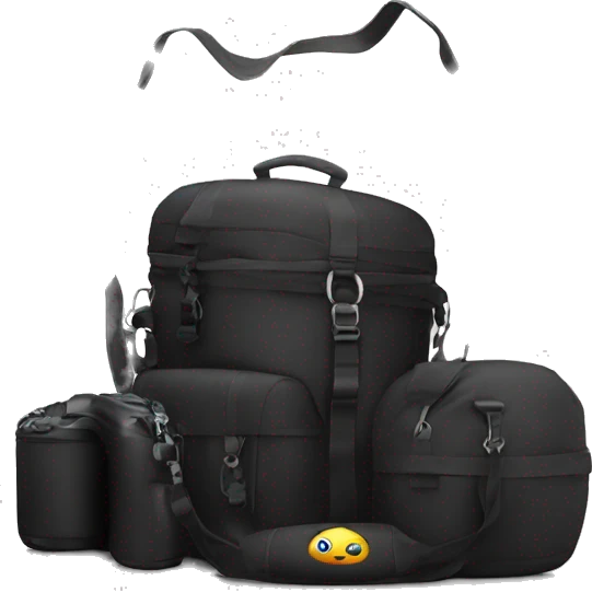 one big photo equipment black bag emoji