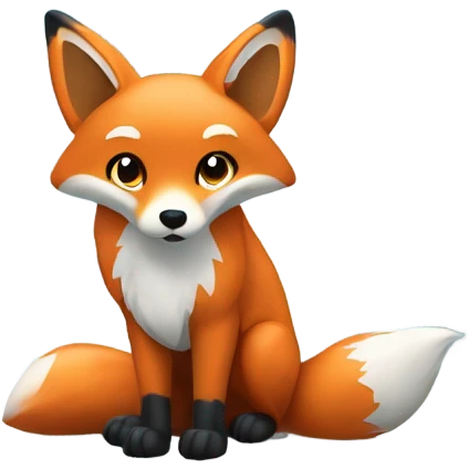 Fox in snowy forest emoji