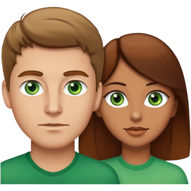 White male with big white female naked brown hair woman has green eyes emoji