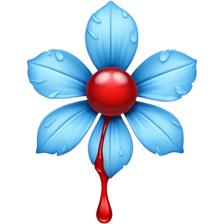 light blue flower spilling wblood emoji