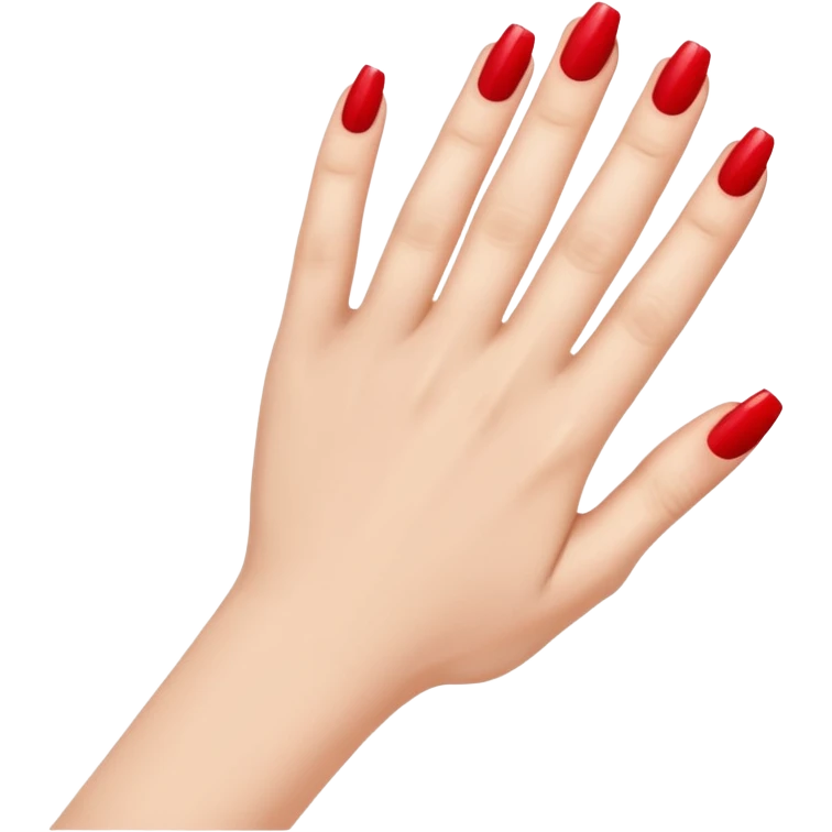 A woman's hand with red nail polish emoji