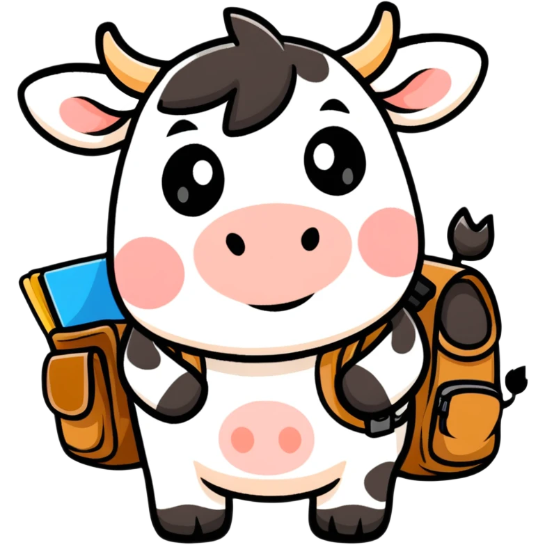 Cow with backpack emoji