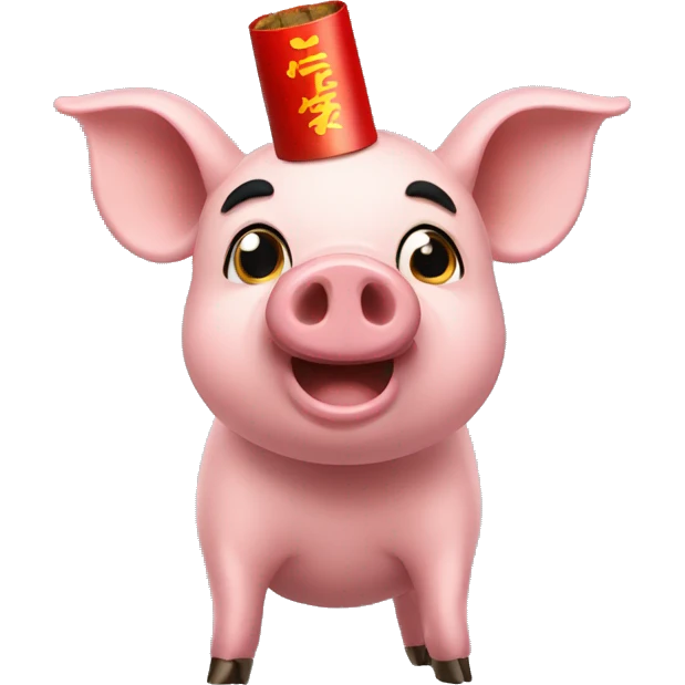 a pig that bursts firecrackers emoji