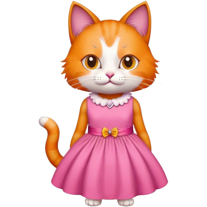 Cat in a pink dress emoji