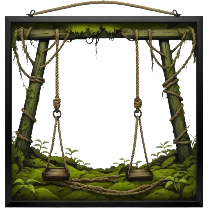 Old wold hanged in wild forest emoji