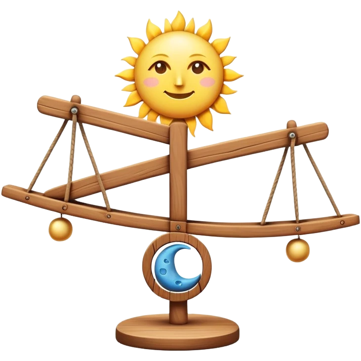 balanced seesaw with sun and moon symbols emoji