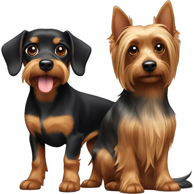 yorkie and daschund dog emoji