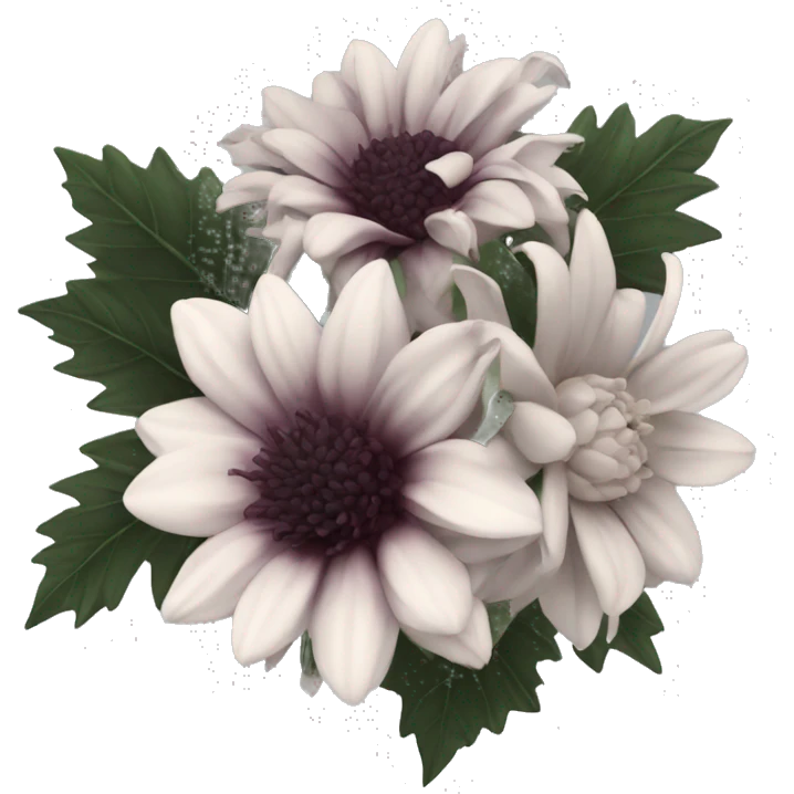 Black dahlia bouquet emoji