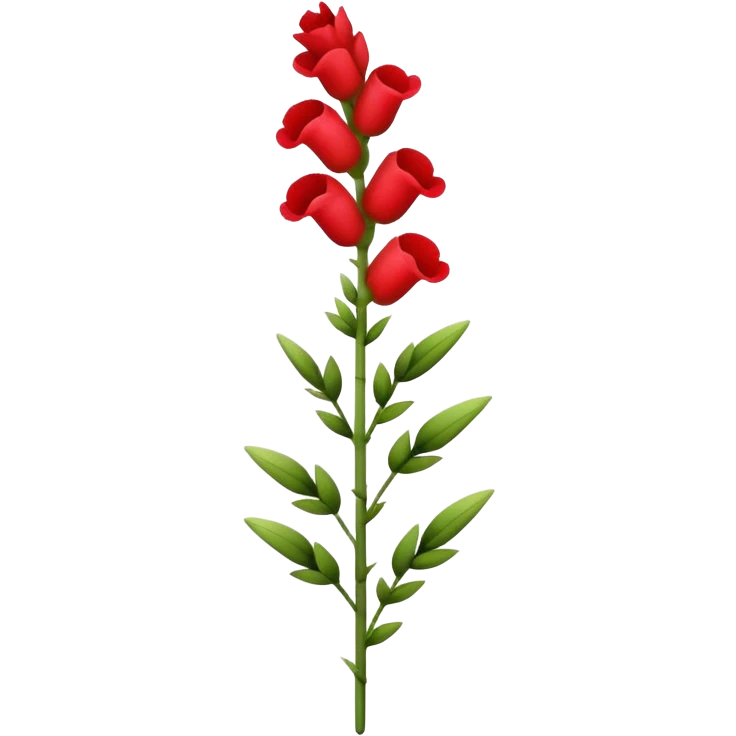 single red Snapdragon, straight stem emoji