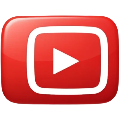YouTube logo with play button in the center, red rounded rectangle with white play button emoji