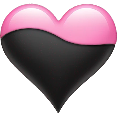 Half black and half pink heart emoji