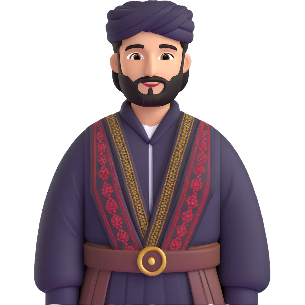 Kurdish man with traditional shal u shapik outfit emoji