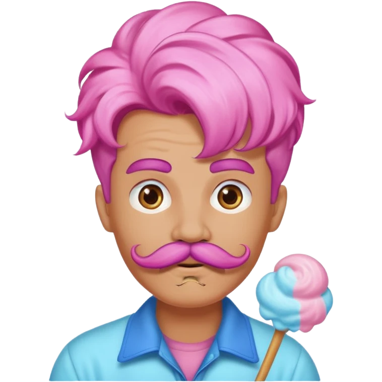 cloud person cotton candy sassy very big mustached emoji
