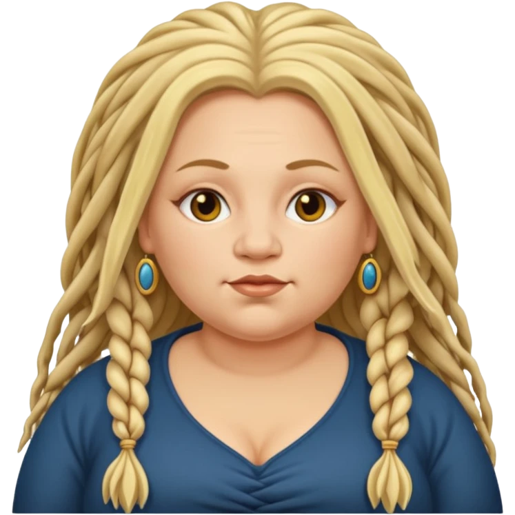 very fat beautiful rich blonde dreadlocked woman emoji