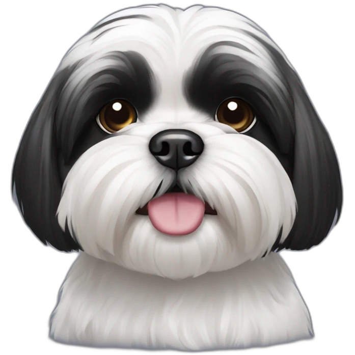 black and white shih tzu emoji