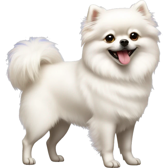 Cute white Pomeranian shpitz emoji