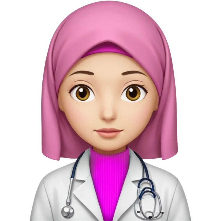 hijab Pink cat doctor emoji