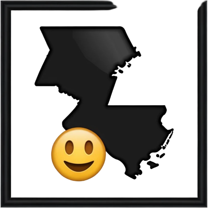 Black outline of New Jersey state emoji