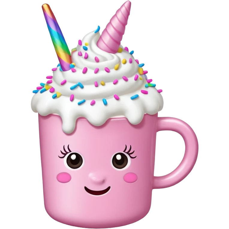 Make a pink unicorn hot cocoa emoji