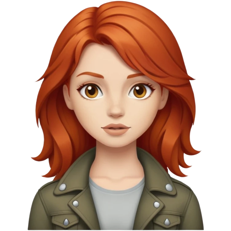 Рыжая девушка в стиле рок emoji