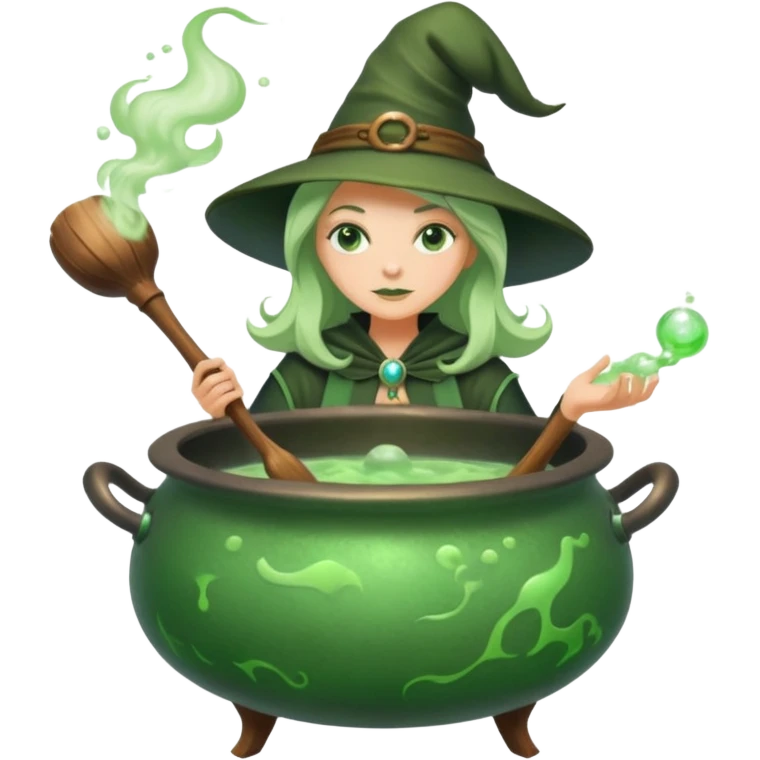 green witch cooking potion emoji