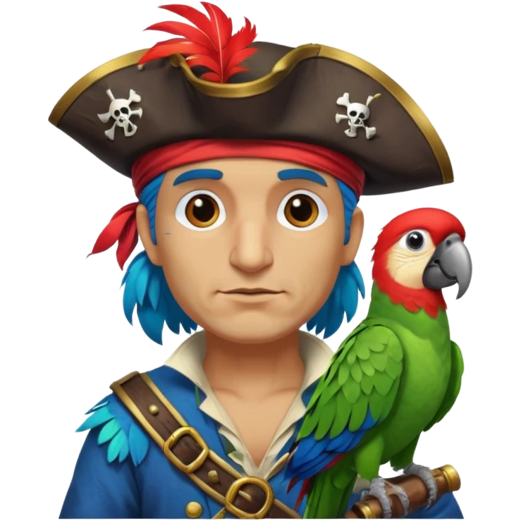 pirate and parrot emoji